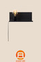 Minimal Furred Black Metal Sconce E27 Wall Lighting 40X15X15 cm Bedroom and Living Room - 3