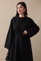 Black Linen Suit with Truvakar Sleeve Abaya Dress - 2