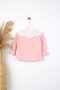 Girl's Long Sleeve Shirt with Embroidered Collar - 3