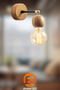 Natural Wooden Sconce E27 Wall Lighting 10X20X14 cm Living Room Bedroom - 2