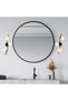 Black Metal Sconce Wall Lamp with Tufts G9 Compatible 23X19X55 cm Living Room Lighting - 6