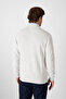 Mattias Men's Off-White Thessaloniki Knitted Full Zip Mock Neck Regular Fit Cardigan Sweater - 7