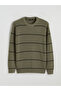 Crew Neck Striped Men's Knitwear Sweater - 5