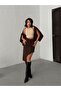 Brown Skirt with Side Tassels Asymmetric Linen Skirt - 2