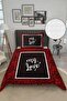 My Love Written Velvet Fabric Quilted Single Bedspread Set (2 Pieces) Tky0044 - 2