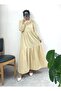 Tiered Long Dress with Tie at the Waist - 3