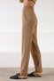 Camel High Waist Pocketed Straight Leg Cashmere Women's Knitwear Trousers - 5