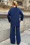Cobalt Blue Text Printed Pocket Detailed Casual Double Suit Vs01585 - 6
