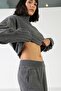 Anthracite Long Sleeve Half Turtleneck Comfortable Fit Cashmere Women's Knitwear Sweater - 3
