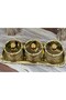 FLORAL TRAY SET WITH ROSE-FRAMED FULL GOLD BOWL SET & SUGAR BOWL & SERVING PLATTER & NUT DISH 34 CM TRAY - 7