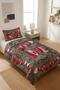 Love Written Velvet Fabric Quilted Single Bedspread Set (2 Pieces) Tky0043