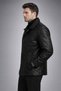 Men's Jumbo Stitched Genuine Leather Coat - 3