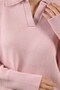 Pink Long Sleeve Relaxed Fit Polo Neck Cashmere Women's Knitwear Sweater - 4