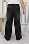 Premium Quality Black Wide Leg Diamond Patterned Jean Denim Girls' Trousers - 7