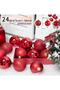 Christmas Tree Ornament Cute Balls 3cm (24 Pieces Red) - 3