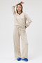 Women's Elastic Waist O Fabric Beige Sweatpants - 4