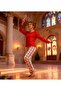 Red Shoulder Lace Detailed Stretchy Fabric Flexible Cotton Pajama Set Valentine's Day Special - 2