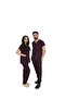 D/115 Gray Bat-Sleeve Unisex Doctor Nurse Student Lycra Fabric Scrubs Set