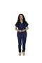 D/115 Gray Bat-Sleeve Unisex Doctor Nurse Student Lycra Fabric Scrubs Set - 4