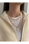 2-Piece Medallion Gold Women's Chain Necklace - 2