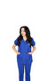 D/115 Gray Bat-Sleeve Unisex Doctor Nurse Student Lycra Fabric Scrubs Set - 2