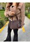 Original Genuine Women's New Season 3-Compartment Soft Leather Luxury Design Hand and Shoulder Bag with Adjustable Strap - 4