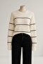 Yumoş Striped Sweater Ecru Premium Quality - 2