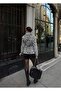 Leopard Patterned Shawl Detailed Lined Premium Design Double-Breasted Fur Coat - 4