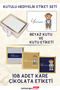 Navy Blue Gold Teddy Bear Gift Tag Set - White Box, 108 Pieces Chocolate Tags, 2 Pieces Box Tags