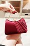Burgundy Satin Evening Dress Bag/Clutch Bag with Zircon Stones Evening Dress Stylish Bag Is an Elegant Design