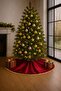 Christmas Tree Skirt Cover 120 cm |   Gold Piped Burgundy Satin Fabric |   Foot Concealing Decorative Cover - 3