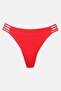 Women Plain Pull On Bikini Bottom, Red - 2