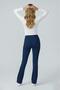 Women's High Waist Stretch Fabric Stretchy Flared Pants Leggings - 7
