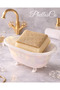 Soap Dish, Bathtub Sponge Holder, Gold Pearlescent Decorative Kitchen Bathroom Accessory, Jewelry and Lipstick Box - 2