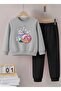 Girls' Donut and Milkshake Printed Tracksuit Set