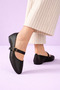 Valessa Brown Natural Gold Buckle Belt Strap Ballerina Shoes Stc1200 - 2