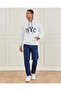 Men White Hooded Sweatshirt With Chest Embroidery - 2