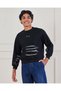 Senior Boys Black Printed Sweatshirt