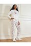 Senior Girls White Printed Track Pants - 5