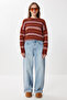 Curved Leg Wide Leg Jeans Lri0033 Blue