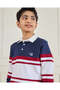 Navy Cut & Sew Long Sleeve Polo - 4
