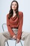 Women's Tile Collar Wide Cut Knitted Blouse Alc-X13126 - 3