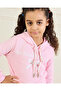 Girls Pink Printed Hooded Sweatshirt - 4