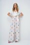Blue Floral Patterned Linen Trousers with Elastic Waist Alc-X13632 - 2