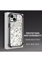 iPhone 14 Compatible Transparent Silicone Flutter Protective Case Flower Patterns - 3