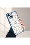 iPhone 14 Compatible Transparent Silicone Flutter Protective Case Flower Patterns - 4