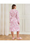 Women Pink All Over Print Quilted Nightgown - 3
