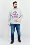 Men Crew Neck Long Sleeve Graphic Sweatshirt, Grey - 4