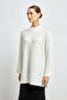 Women's Ecru Turtleneck Soft Textured Basic Sweater - 4