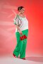 Plus Size One Shoulder Tie-Up Two-Piece Women's Green Suit - 2